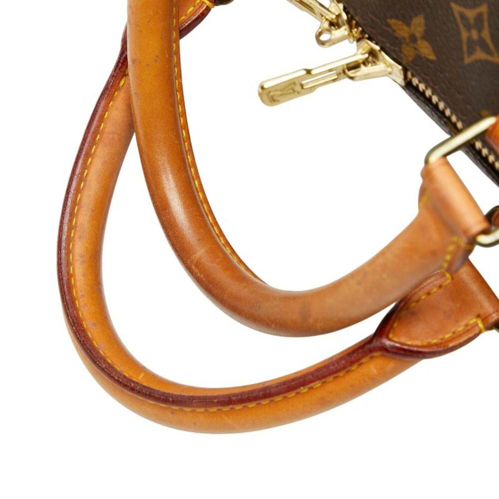 LOUIS VUITTON Authentic Brown Monogram Leather Keepall 60 Boston Bag - Picture 11 of 15